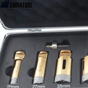 SHDIATOOL1セットダイヤモンドドリルコアビットボックス付きM14真空ろう付けDia20/27/35/55/68mmホールソーアダプター大理石セラミックフィンガービット - Product Image 3