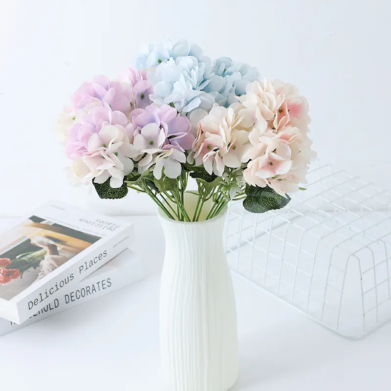 1 Artificial Flowers Hydrangea Real Touch Artificial Wedding Flowers Exotic Artificial Hydrangea Flowers Blue