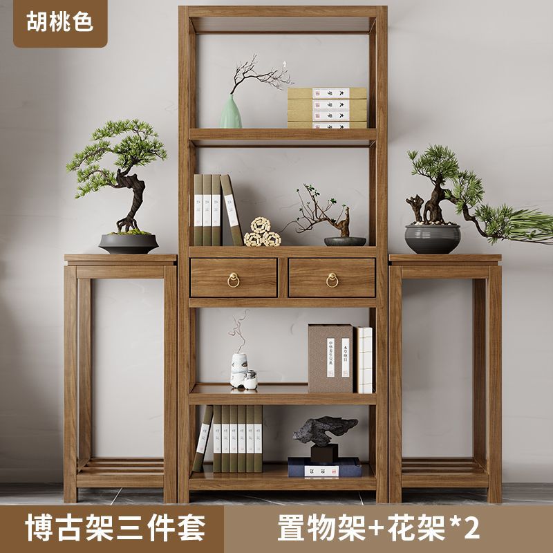 2 storage shelves and flower stands