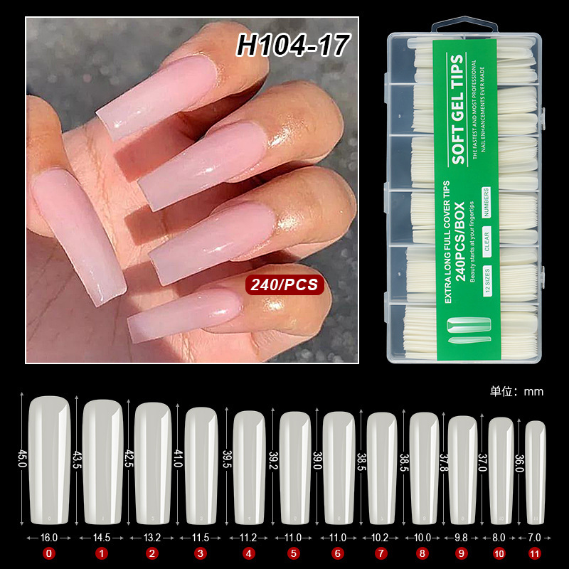 Natural color 240pcs full nail patch h104-17