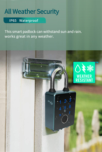 Heavy Duty Smart Fingerprint <strong>Key</strong> Backup Weatherproof App-Controlled Keyless <strong>Entry</strong> Electronic Combination <strong>Lock</strong> for Outdoor Fence