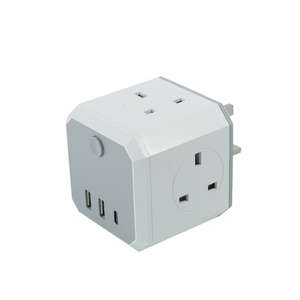 Masa Rubik küp soket 4 yollu İngiltere güç şeridi 3 port USB şarj hızlı USB-C dönüştürücü kurulu fiş küp uzatma kurşun soketi - Product Image 6