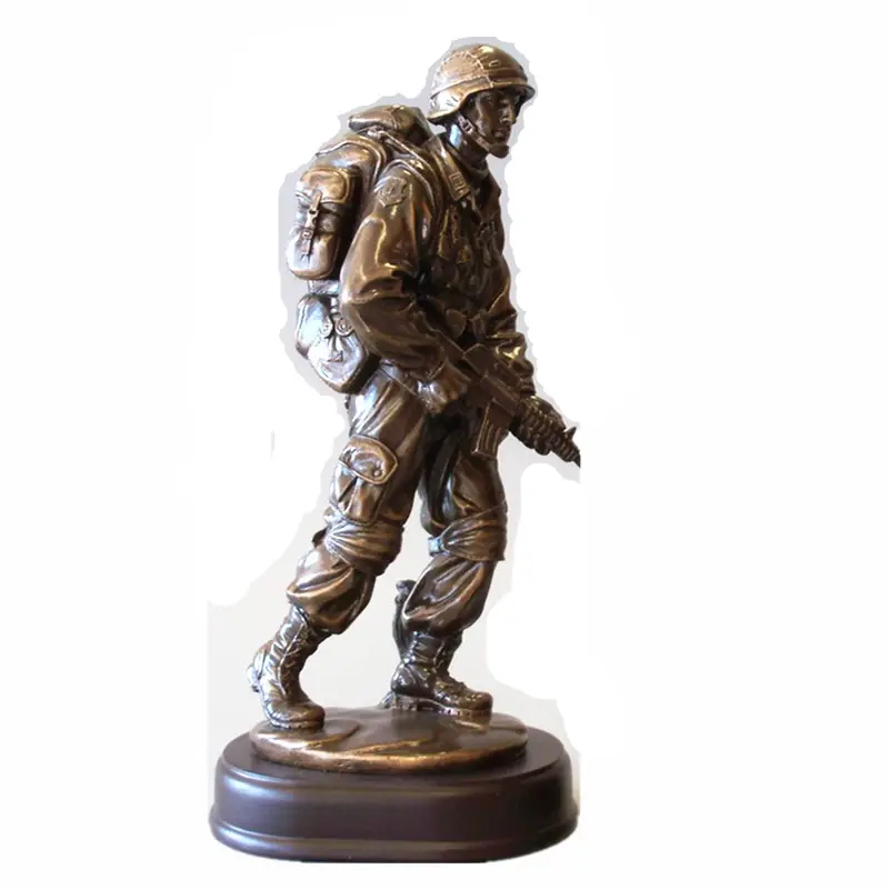 Poly resin Bronze Militärs ol daten Statue Figur Skulptur Figur