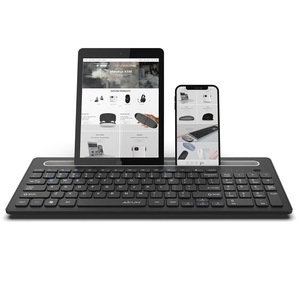 BT8022XR Multi-device Rechargeable BT 5.0 Cordless Ultra Thin <strong>Keyboard</strong> Scissors Keycap , for Desktop ,Tablet Mobile Holder - Product Image 4