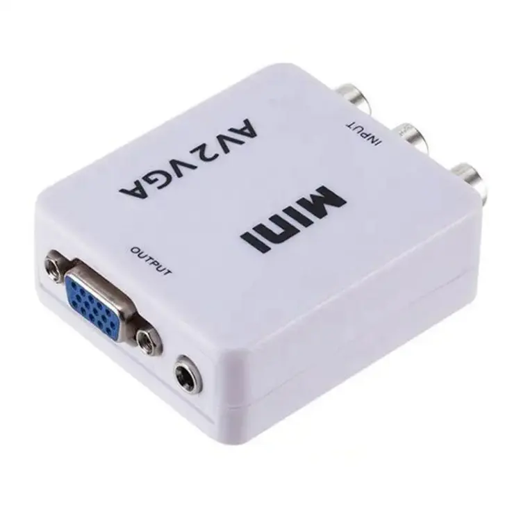 Mini 1080P RCA CVBS AV để VGA Adapter av2vga video chuyển đổi với USB cung cấp điện cáp cho PC để HD TV chuyển đổi NTSC PAL SXGA