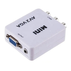 迷你1080P RCA CVBS影音至VGA适配器AV2VGA视频转换器，带USB电源电缆，用于电脑至高清电视转换NTSC PAL SXGA