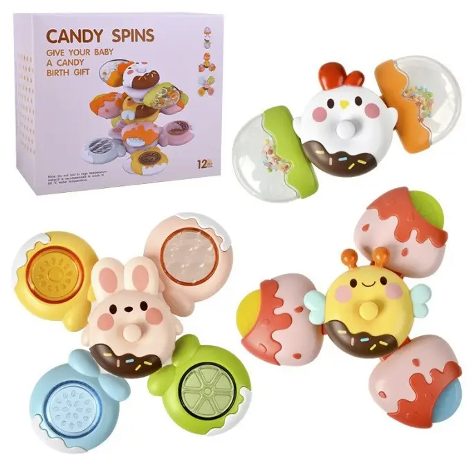 Tendencias de la succión de la Copa Spinner juguetes de girar Fidget sensorial juguetes para niños 1-3 fuerte succión copa del baño del bebé juguetes