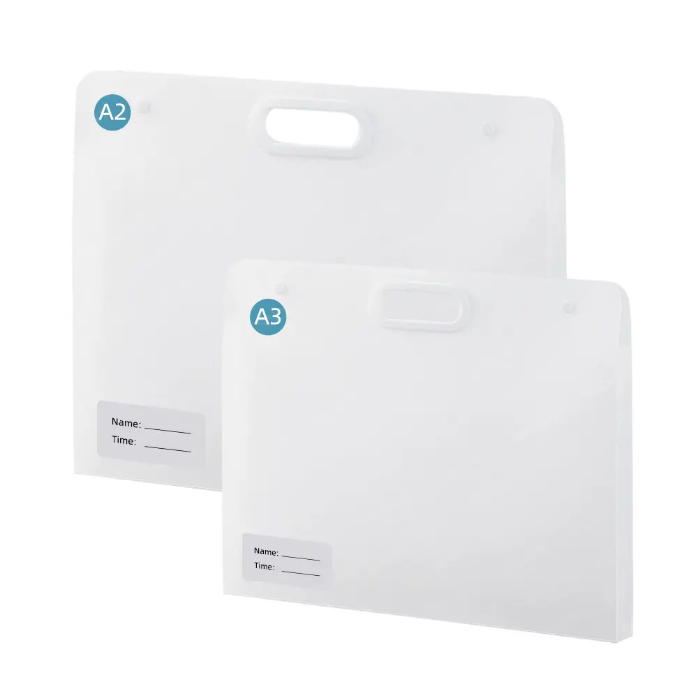 SINOART A3 A2 Frosted Translucent Portfolio Folder Sleeves Protectores Organizador de documentos para dibujar, Office Portfolio