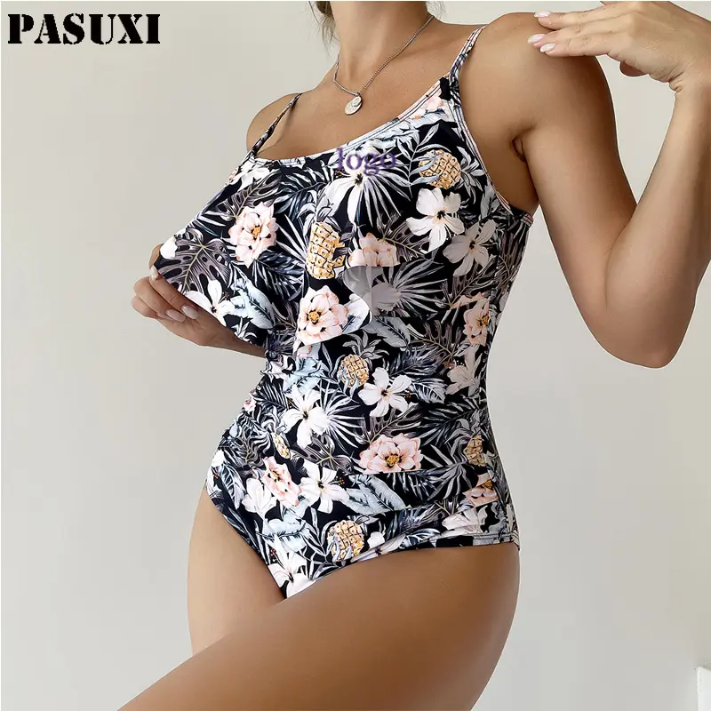 PASUXI tasarım Bikini üst mikro mayo sıcak kızlar yaz tek parça yeni baskı desen mayo üreticisi