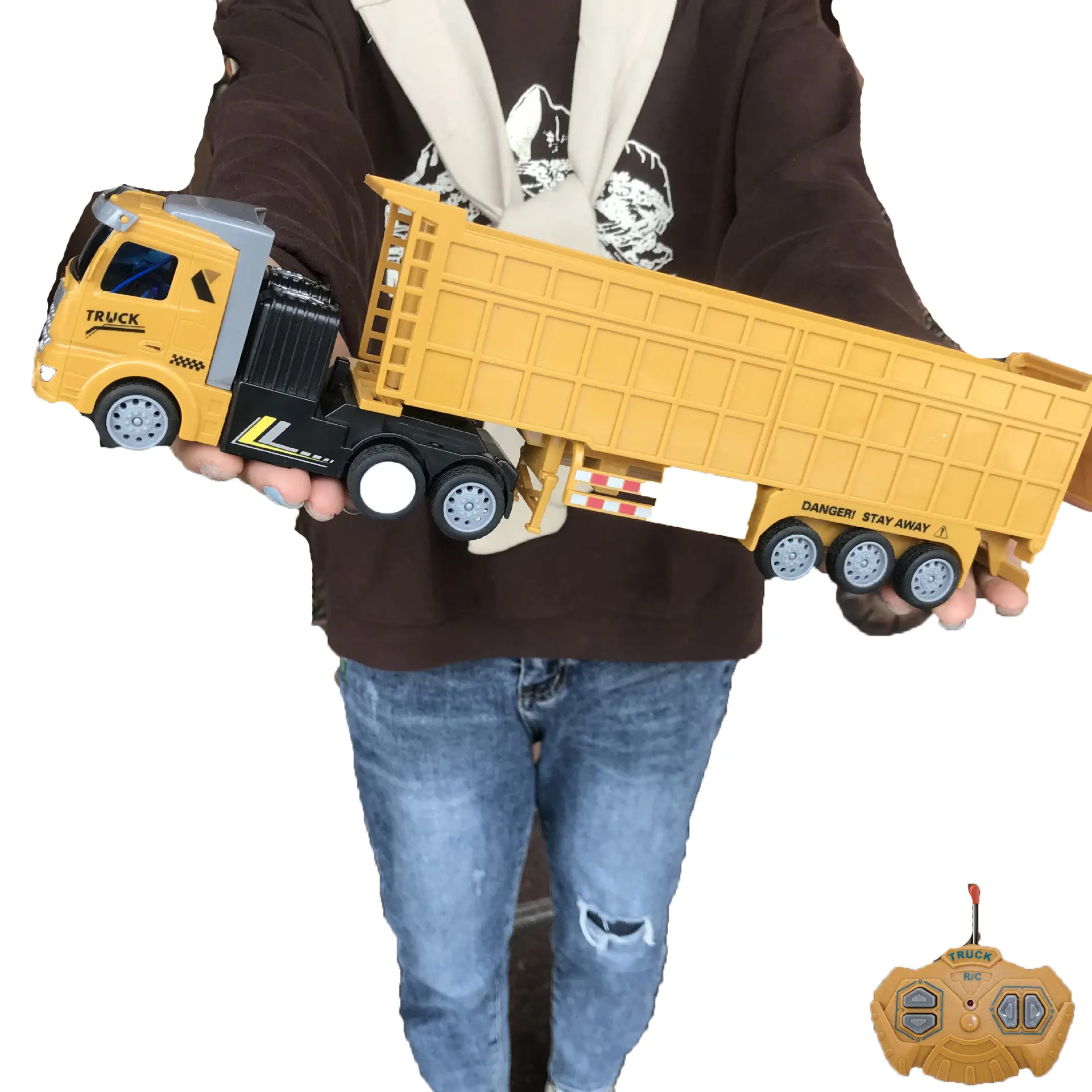 Rc Truck 1:48 Afstandsbediening Engineering Voertuig Oplegger Tanker Radiografisch Bestuurbare Auto 'S Speelgoed Voor Jongens Kinderen Geschenken