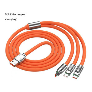携帯電話用ユニバーサルマルチ充電コード3in1マルチ120w6a高速充電USBケーブル - Product Image 1