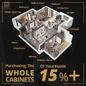 Prestigious Kitchen Cabinet Set with Luxurious Wooden Craftsmanship and Elegant Laminate Decoration Design - Product Image 3