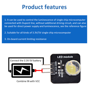DC 3,3 v-5v 10mm Licht emittierende Modul LED-Sensor LED-Anzeige Licht emittierende Röhren modul für Arduino rot gelb blau grün weiß - Product Image 2