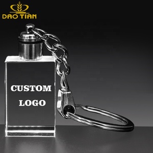 Cheap <strong>Bulk</strong> 9 Blank Custom Laser Engraving Eiffel Tower Rose Reglious Crystal Keyring LED Light Islamic Glass Keychain for Gift - Product Image 1