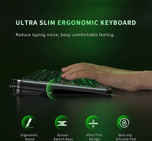 Teclado retroiluminado para Pad Phone Juego de teclado inalámbrico de sincronización multidispositivo recargable de tamaño completo para PC - Product Image 5