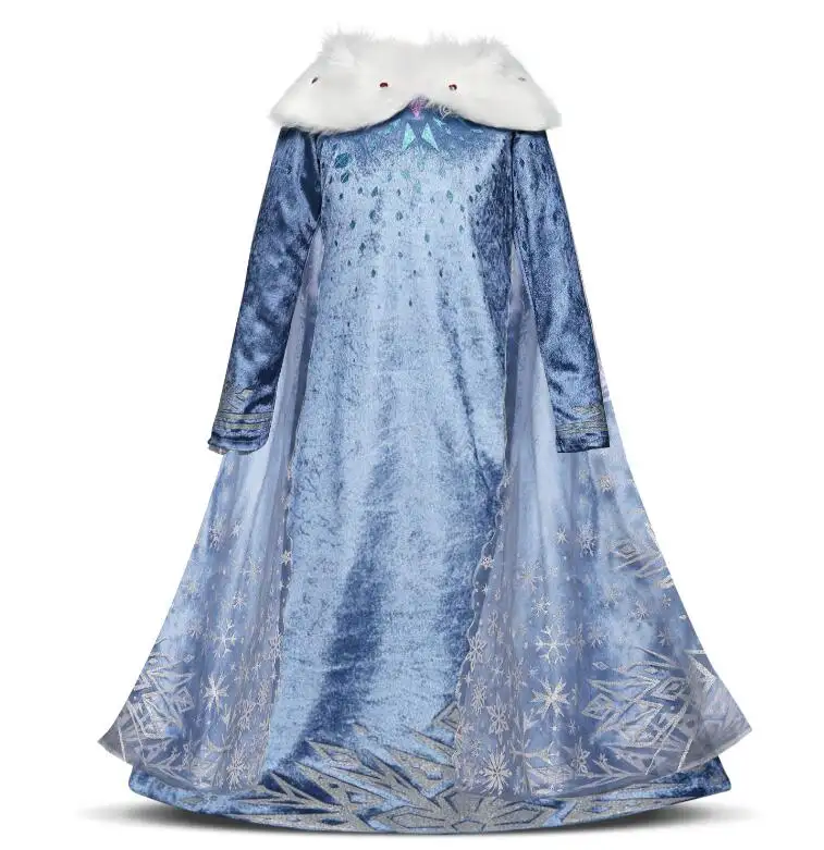 Disfraz de Elsa y Anna para niños, vestido de princesa de fantasía para espectáculo de disfraces de invierno