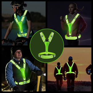Adjustable <strong>Reflective</strong> <strong>LED</strong> Running Light USB Rechargeable Waterproof Outdoor Vest Lamp with Phone Bag for Night Jogging Working - Product Image 6