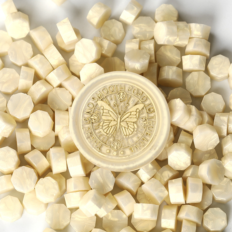 Or perle irisé octogonal