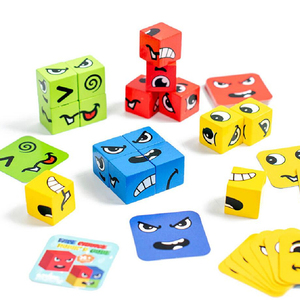 Fine Workmanship Expression Puzzle Game <strong>Building</strong> <strong>Blocks</strong> Toys <strong>Pattern</strong> Matching Face Change Cube Game Face Changing Magic Cube - Product Image 2