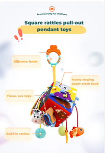 Penjualan langsung pabrik grosir mainan liontin lonceng tempat tidur bayi gutta-percha mainan gantung bola persegi 6 sisi sensor laut kustom - Product Image 3