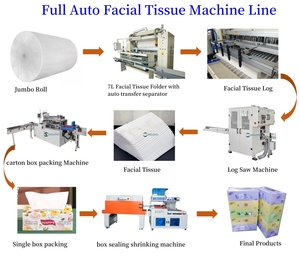 Standard Production Line <strong>V</strong> Shape <strong>Interfolded</strong> Facial Tissue Paper Sheet with Cardboard Cube Box Packing - Product Image 2