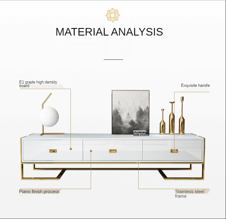 Post-modern light luxury tempered glass tea table TV cabinet combination small family TV cabinet combination