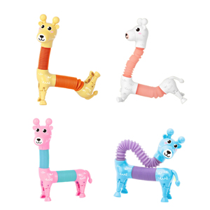 2024 Wholesale Animal Shape Stress Relief Stretching Pipe Toy 24 in 1 Cute Alpaca Fidget Toy Sensory <strong>Tubes</strong> - Product Image 1