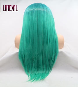 LINDAL <span class=keywords><strong>sensationnel</strong></span> סינטטי שוויצרי תחרה מול פאות טוב אמין פאת ספק להדגיש ירוק שיער לנשים הלבנות