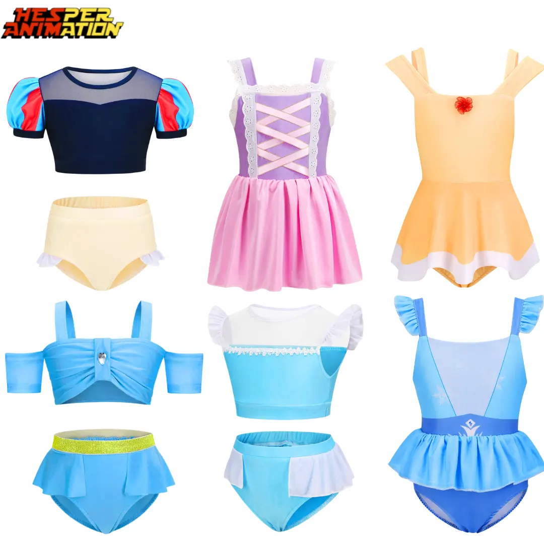 Baju renang Anak Film, baju renang putri animasi satu potong, kostum Cosplay karakter kartun, baju renang anak perempuan