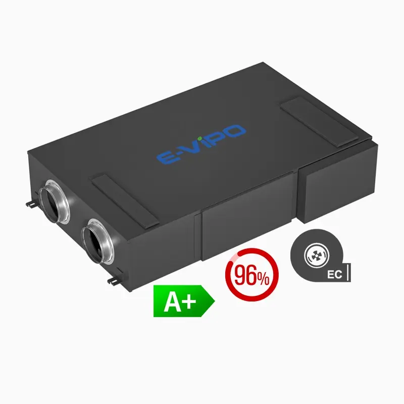 Ventilation de récupération de chaleur E-VIPO HRV VMC Unité de ventilation à contre-courant d'air frais à double flux pour maison résidentielle