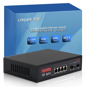 4 porte ad alta potenza con 2 porte Sfp 1000Mbps CCTV rete Ethernet PoE Switch 48V 10/100/1000M per telecamera IP - Product Image 2