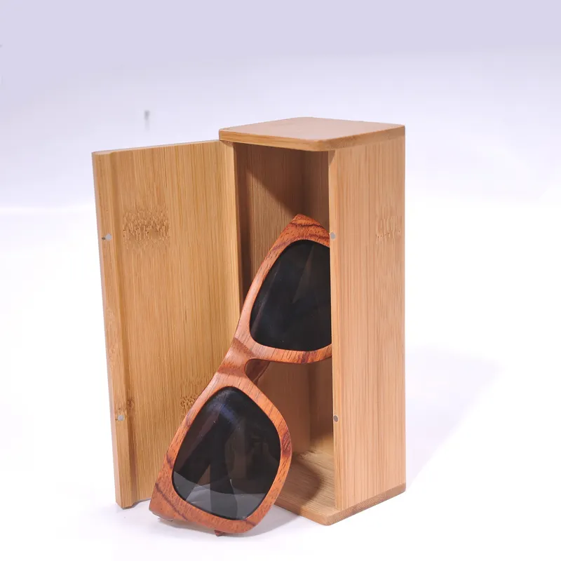 Fabricant de lunettes avec logo personnalisé Emballage de rangement de cadeaux Boîtes en bois pour lunettes Étuis en bois bambou pour lunettes de soleil de luxe