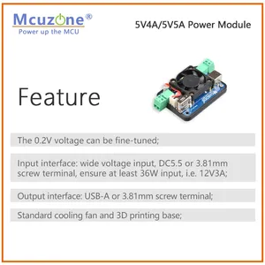5V5Aパワーモジュール、Jetson Nano / NanoPi / Raspberry Pi、7-15V DC5.5-2.1入力および5V出力 (3.81-2PおよびUSB-A) カスタムをサポート - Product Image 5