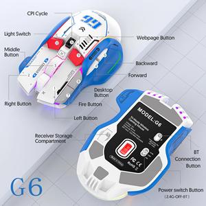 Mouse da gioco programmabile G6 12800dpi Rgb colorato Mouse meccanico con filo luminoso per Computer portatile - Product Image 5