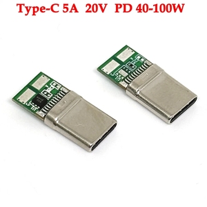 5A 6Pin ซ็อกเก็ตตัวเมีย20V USB 3.1 Type C พร้อมขั้วต่อชิปมาร์กเกอร์ไฟฟ้าพร้อมบอร์ด PCB โมดูลทดสอบ PD 40W-100W - Product Image 1