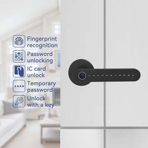 Kasman nguồn giá thông minh cửa xử lý Nhà cung cấp Euro Lỗ mộng màu đen đơn giản Mini TT vân tay cổng khóa cho cửa - Product Image 4