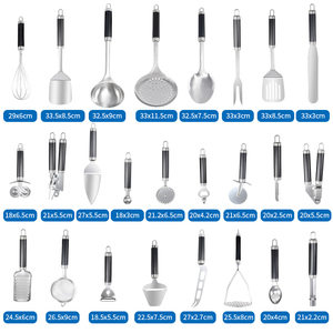 25 adet mutfak alet seti paslanmaz çelik mutfak pişirme seti çok fonksiyonlu pişirme alet takımı - Product Image 5