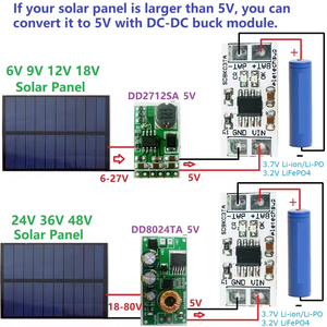 SDBK03TA Mini Mppt Solar <strong>Charge</strong> <strong>Controller</strong> 4.2V/3.7V 3.6V/3.2V Charger Module Dc 5V 1A Board for I-Ion/li-Po Lifepo4 Battery - Product Image 3