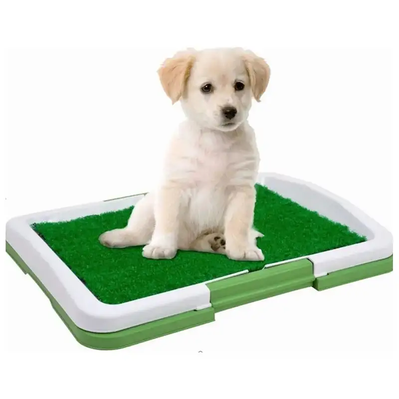 Grosir portabel pelatihan anjing toilet dalam ruangan anak anjing bantalan kencing mudah untuk dibersihkan tikar rumput hewan peliharaan jenis rumput toilet datar