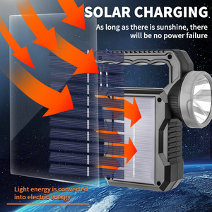 Commercio all'ingrosso della fabbrica portatile torcia elettrica solare tipo C ricaricabili campeggio lanterne impermeabili Multi funzione luci di lavoro - Product Image 3