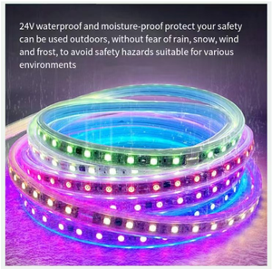Смарт-5050 RGB, Светодиодная лента, 220 В, контроллер с переключателем, режим затемнения, прыжки, бегущая лошадь, с эффектом потока воды, 8 мм, ПВХ корпус - Product Image 2