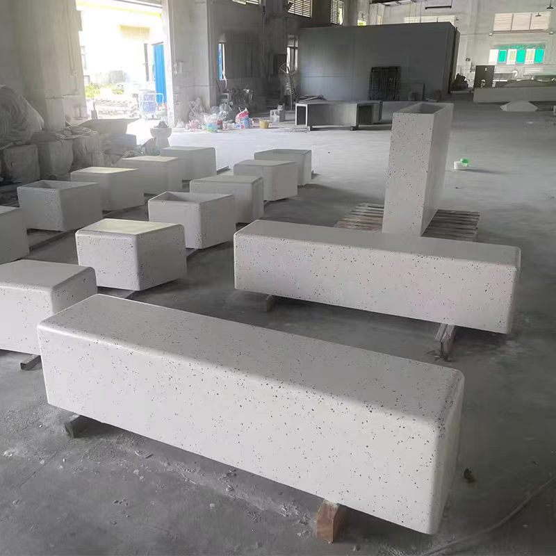 Custom-made terrazzo bench deposit
