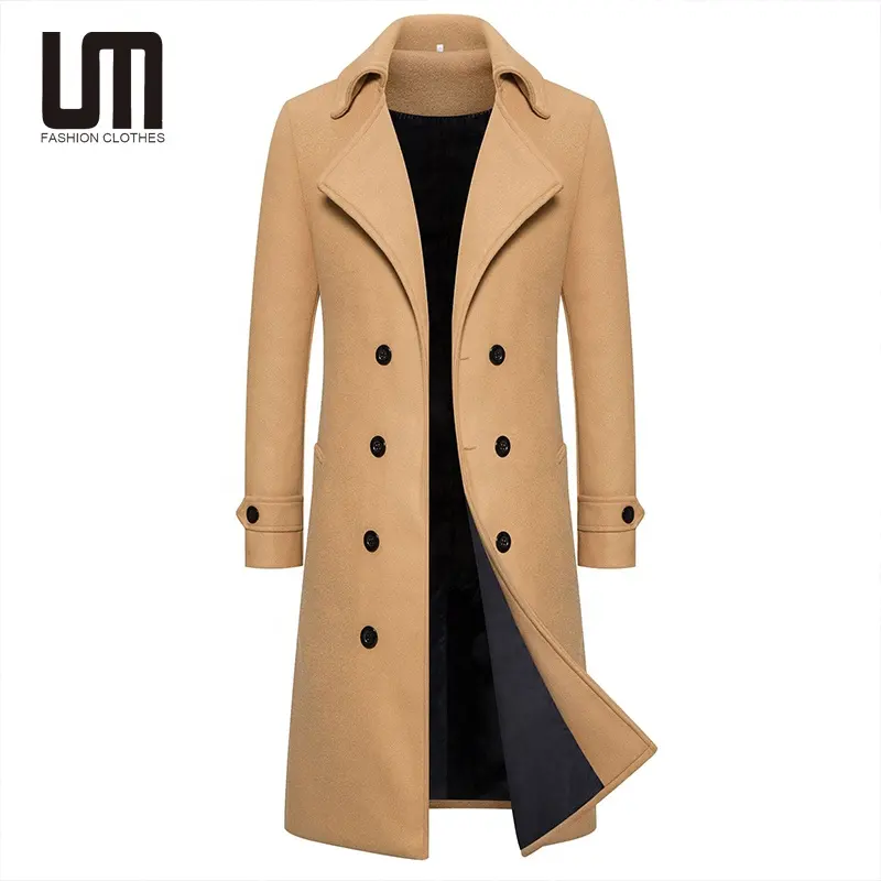 Liu Ming automne hiver en gros 2024 mode décontracté laine vêtements d'extérieur longueur moyenne épaissi coupe-vent veste manteaux pour hommes
