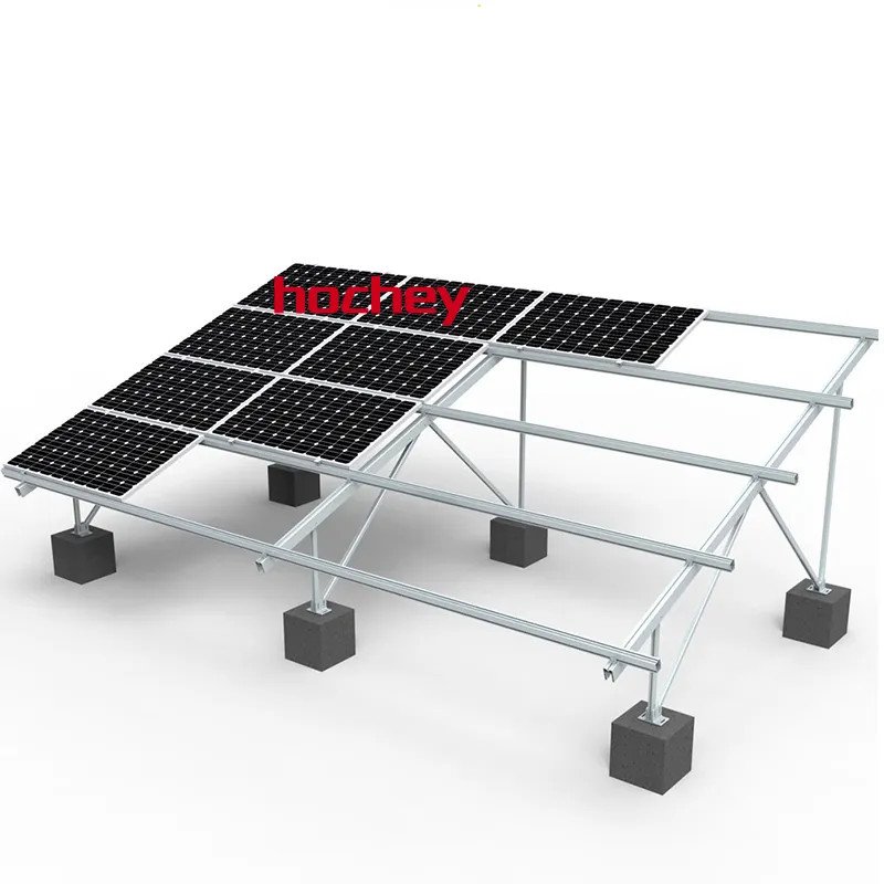 High Strength Carbon Steel Solar Panel Ground Rack System Ground Mounted Structures For Solar Plants