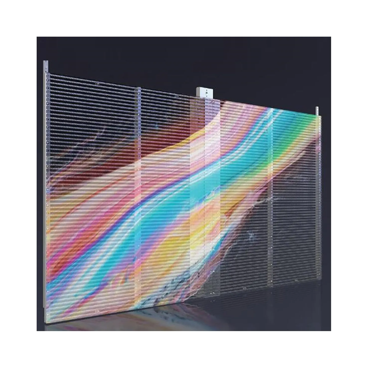 Manufacturer Easy To Install Giant Outdoor Mesh Curtain IP65 LED Video Wall Transparent Display Screen Pantalla