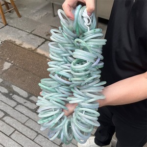 Yüksek kaliteli kadın ince temizle yeşim Jadeite bilezik tipi B doğal yeşim moda bileklik kadınlar için 54 ~ 60mm hediye - Product Image 1