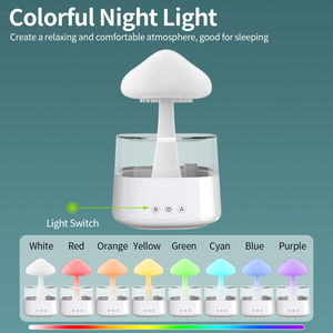 450ml <strong>7</strong> Colorful Light Air Humidifier Essential Oil Diffuser Atomizer Freshener Mist Sprayer Home Rain Cloud Humidifier Mushroom - Product Image 2