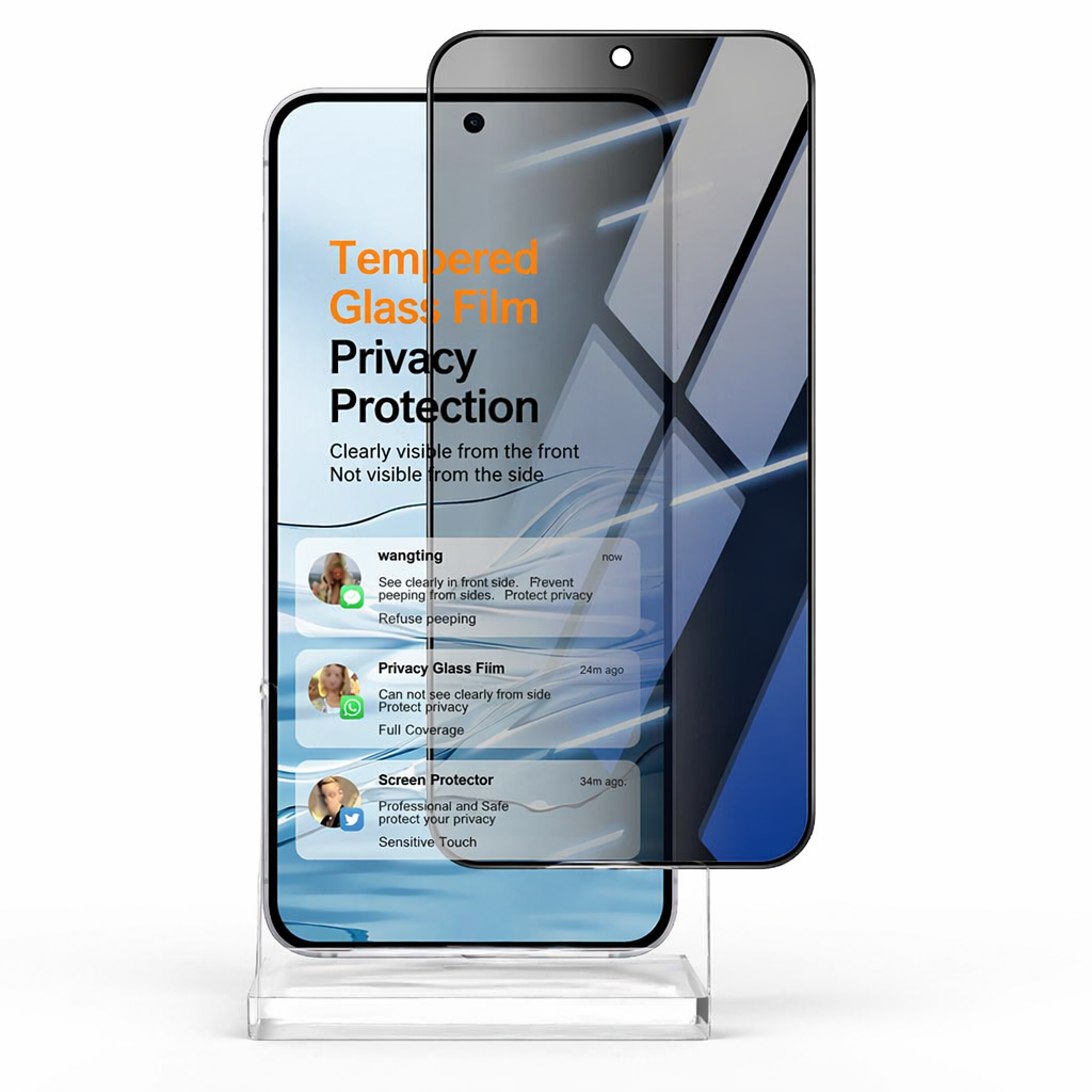 Protector de pantalla de cristal templado anti-espía - Versión de pantalla completa