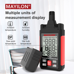 MAYILON-Sensor de alta precisión Ht607, múltiples unidades de medición, pantalla Amblent, Detector de temperatura y humedad, nuevo diseño