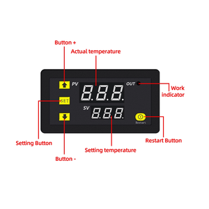 Controlador de temperatura digital-W3230 DC24V Controlador de temperatura digital LED Medidor de sensor de interruptor de termostato - Product Image 4